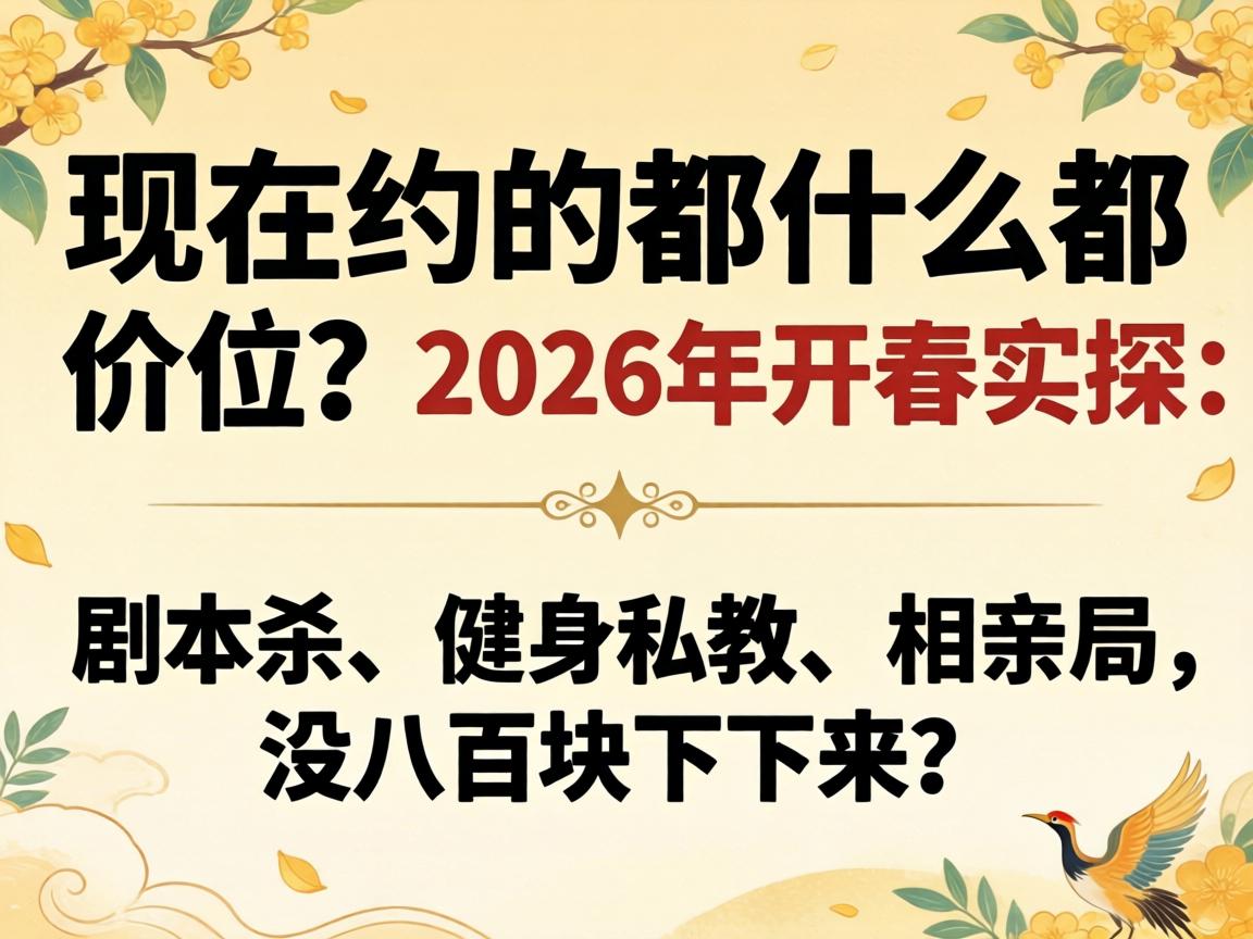 现在约的都什么都价位？2026年开春实探：剧本杀、健身私教、相亲局，没八百块下不来？