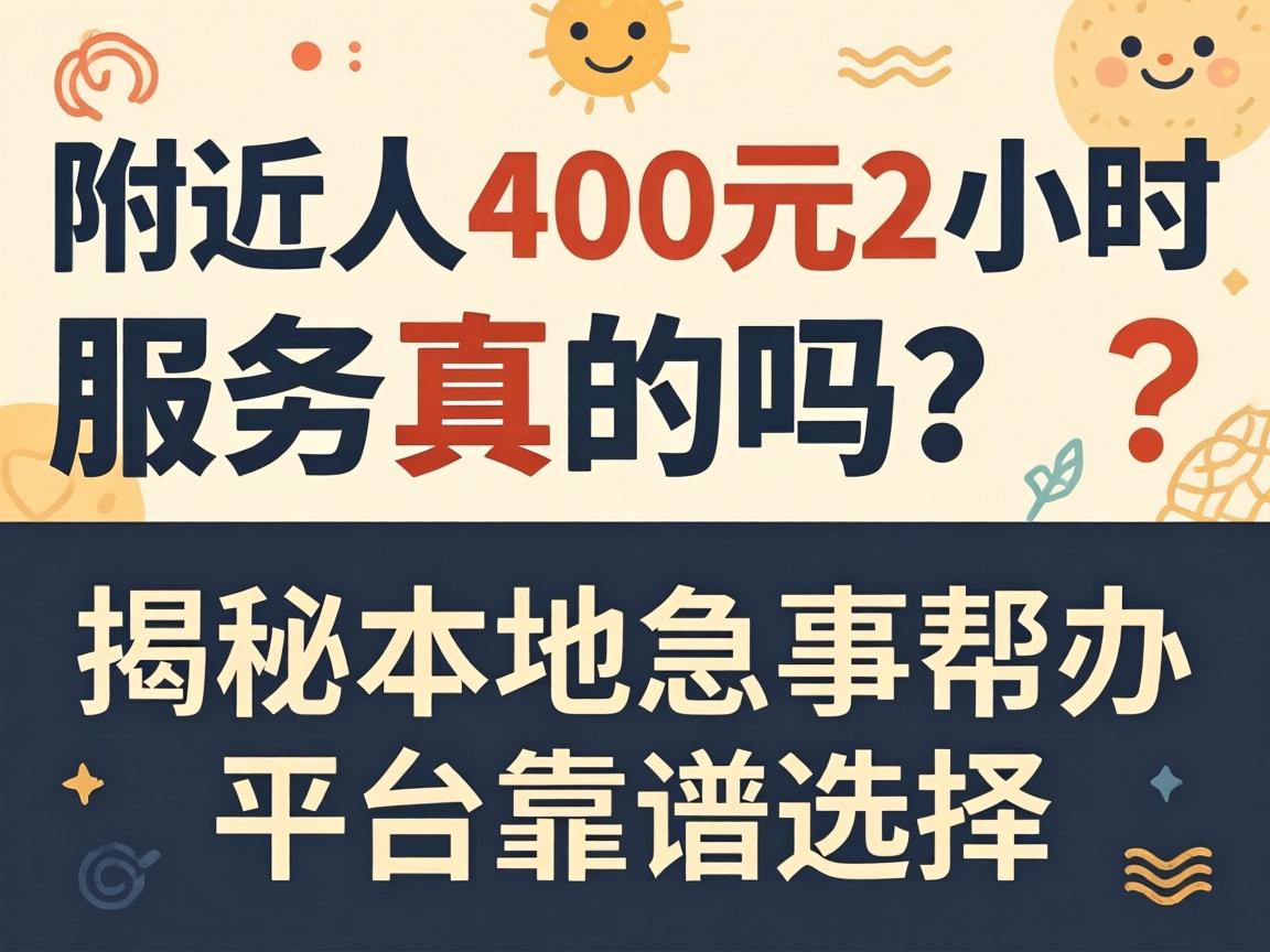附近人400元2小时服务真的吗?揭秘本地急事帮办平台靠谱选择